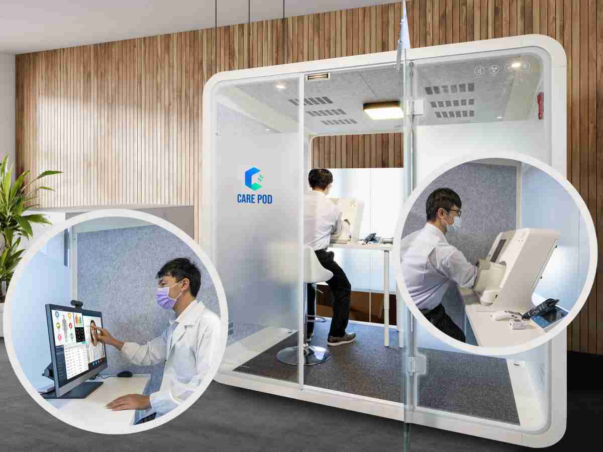 达擎于医疗科技展中展出＂远距诊疗舱＂，，，，以因应医疗数字化及社会高龄化趋势下、、、复诊及慢性病患等族群对于远距看诊需求逐渐升高所推出的创新整合方案。。。多功能合一、、、、高隐私性的远距诊疗舱可根据病患端与医师端的不同需求，，，提供弹性化及客制化功能，，，，节省医生和病患的精力及时间