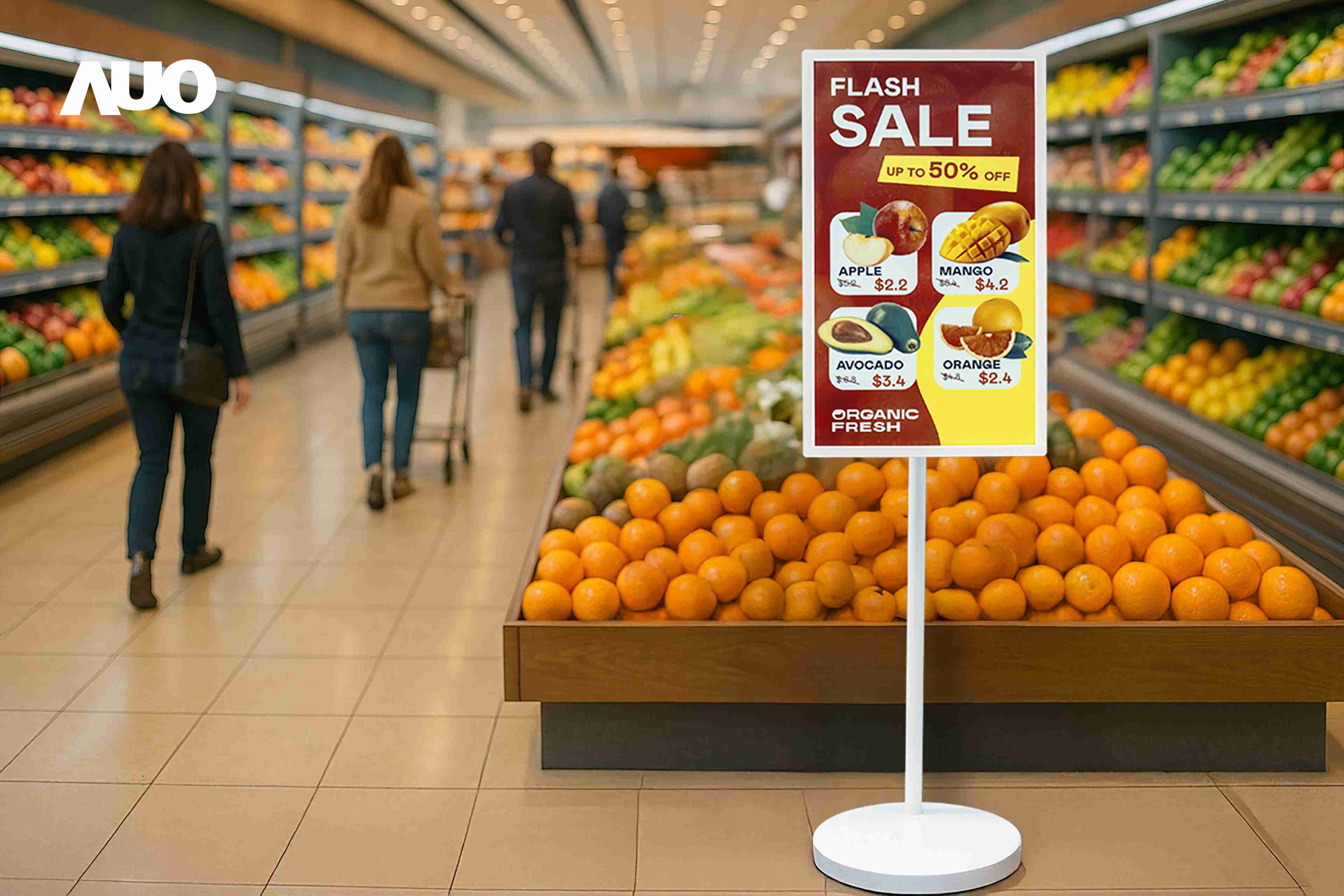 达擎首亮相低功耗、、、全彩的〝aecoPost电子纸解决方案〞，，，仅在更新画面时需要微量的电力驱动，，，无需布建电线的便捷设计，，，使其可灵活应用、、、、随意置放，，，，并可透过云端或行动装置app，，，，轻松管理及排程广告内容，，，晋升店头营销利器。。。